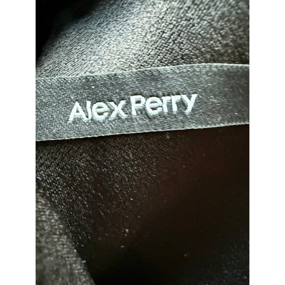 Alex Perry Iris Petrol Blue Sequins Shoulder Pads Draped Mini dress US size 10 - Picture 10 of 14